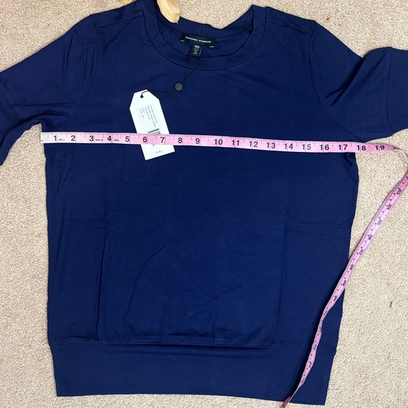 Universal Standard Aimee Rib Hem Tee Navy Blue | Size 4XS (00-0)Rayon stretch - Picture 10 of 12